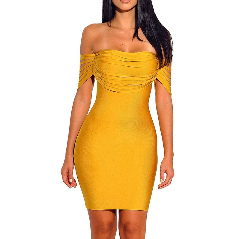Mini yellow party dress